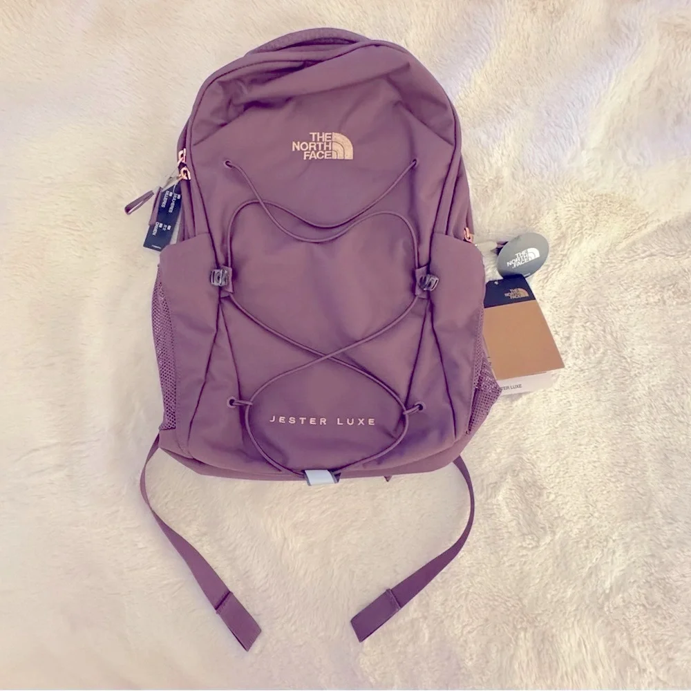 The North Face Jester Luxe Backpack, Midnight Mauve, Burnt Coral, Rose Gold, 27L